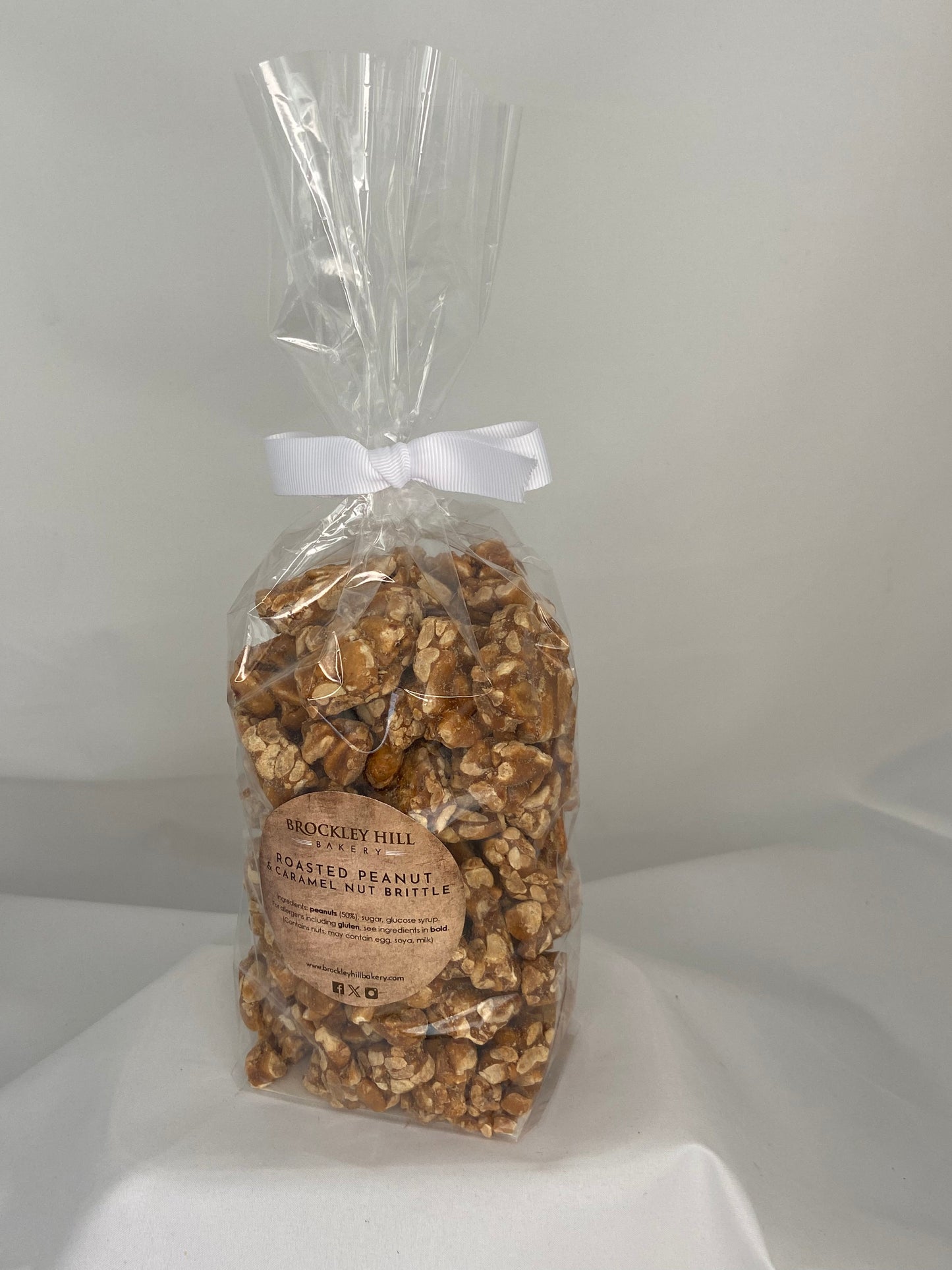 Cello Bag Roasted Peanut & Caramel Brittle with Honey Drizzler