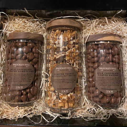 Chocolate Raisin, Roasted Peanut Brittle & Chocolate Honeycomb Gift Box
