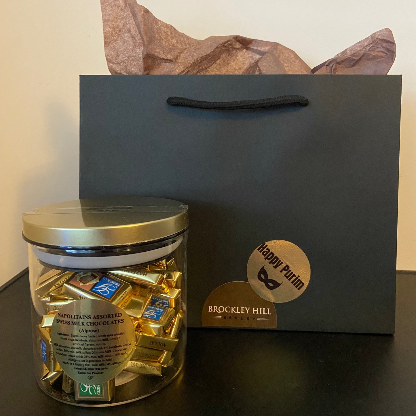 Napolitains Assorted Swiss Milk Chocolates in Glass Jar