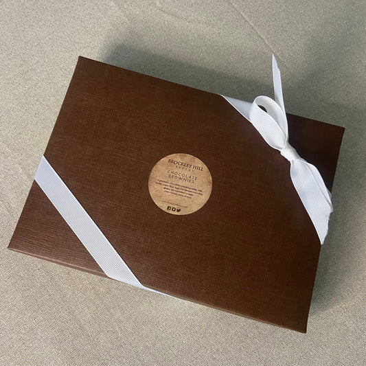 Luxury gift box of 6 chocolate brownies with MILK choc drizzle