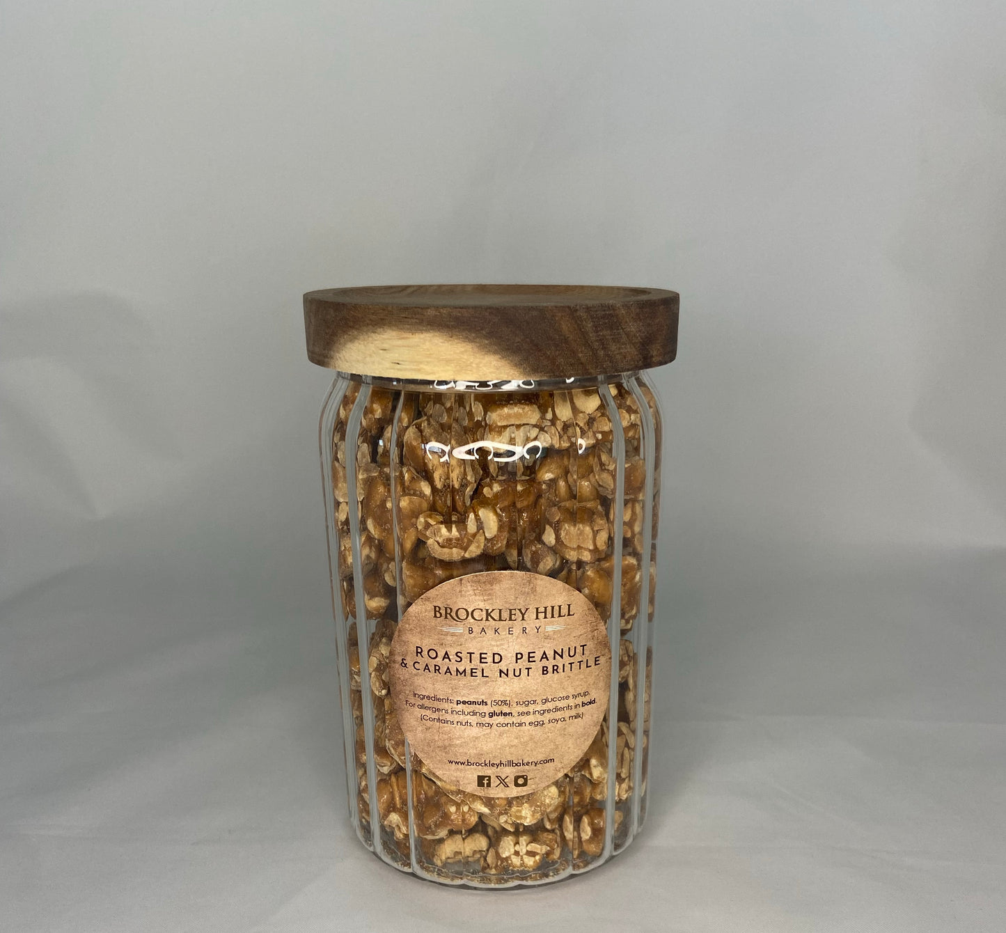 Roasted Peanut & Caramel Brittle in Glass Jars