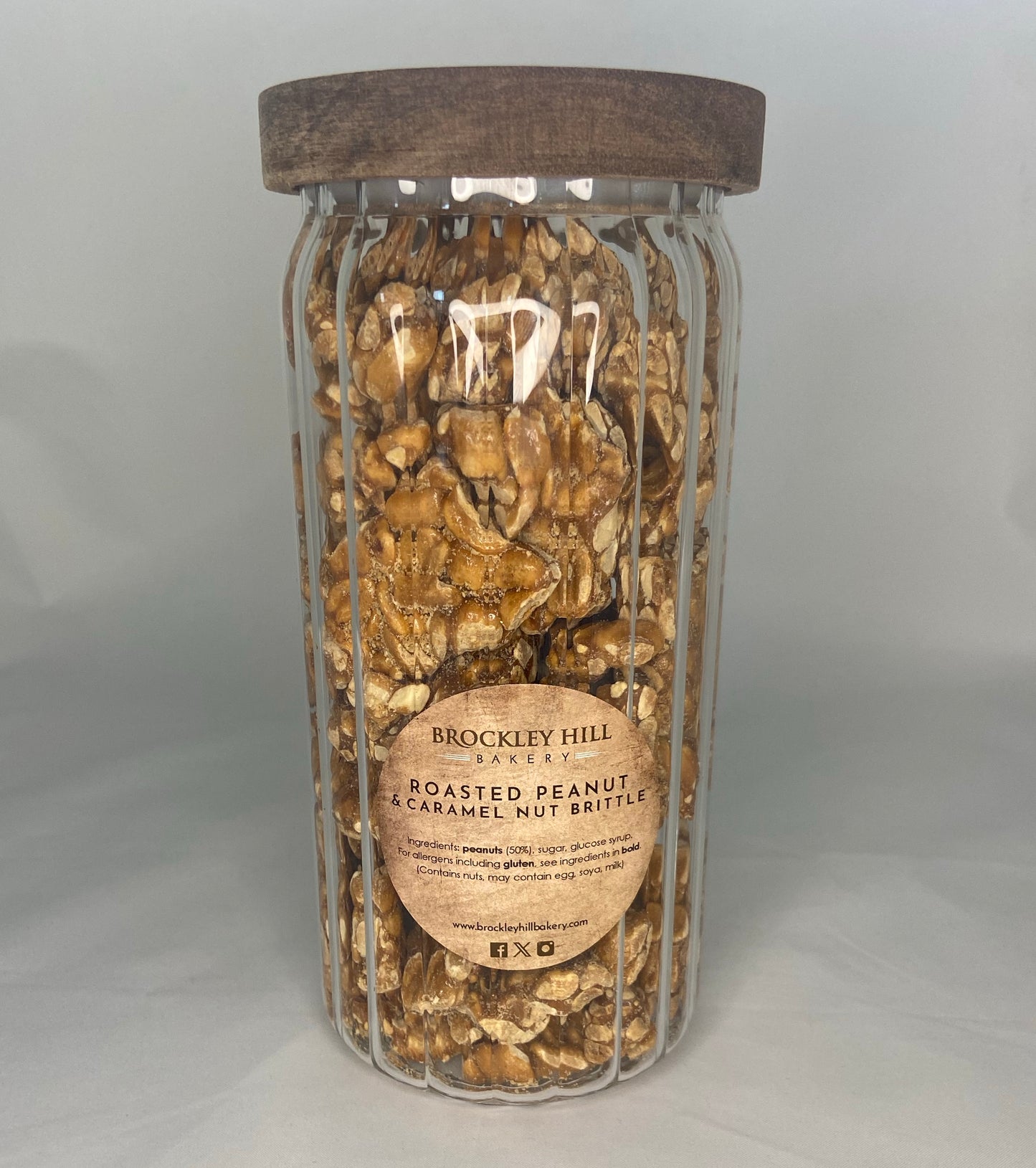 Roasted Peanut & Caramel Brittle in Glass Jars
