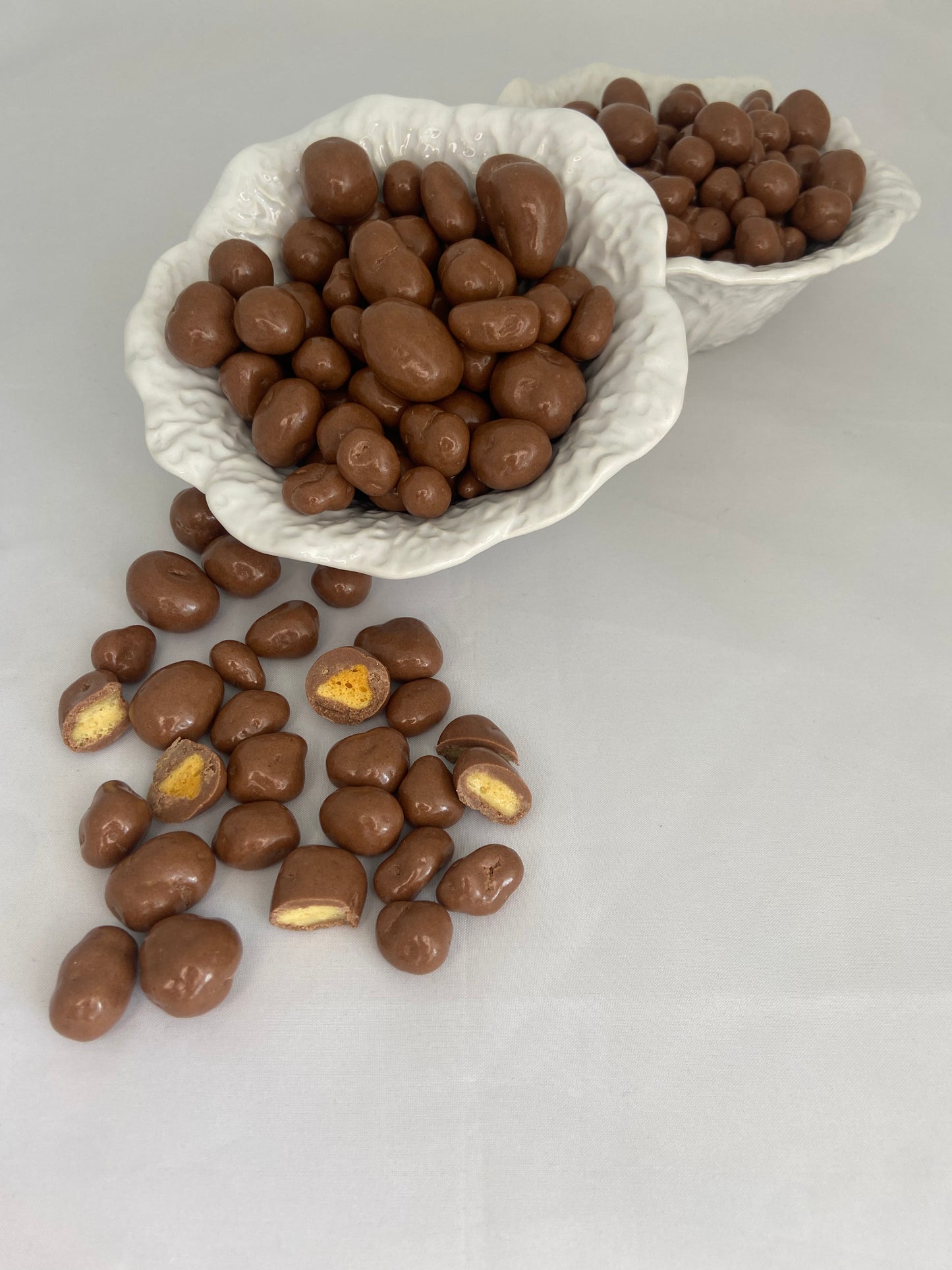 Choc Raisins, Roasted Peanut Brittle and Choc Honeycomb Glass Jar & Cello Bag Gift Box