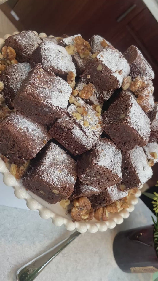 Chocolate Orange & Caramelised Walnut Brownie Cake (Gluten & Dairy Free)